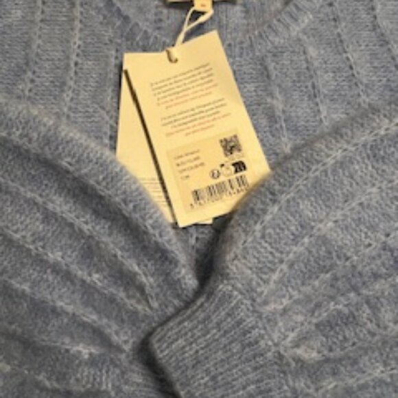 NWT Sezane Blue Gilet Amance Cardigan Sweater Size Medium - Picture 9 of 10